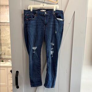 Levi's Blue Boyfriend Jeans with Distressed Details